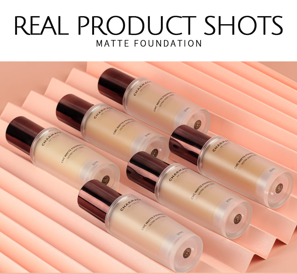 CHARMACY Foundation Makeup Base Liquid Concealer Professional Makeup Long Lasting Oil Control Matte Liquid Foundation Cosmetics