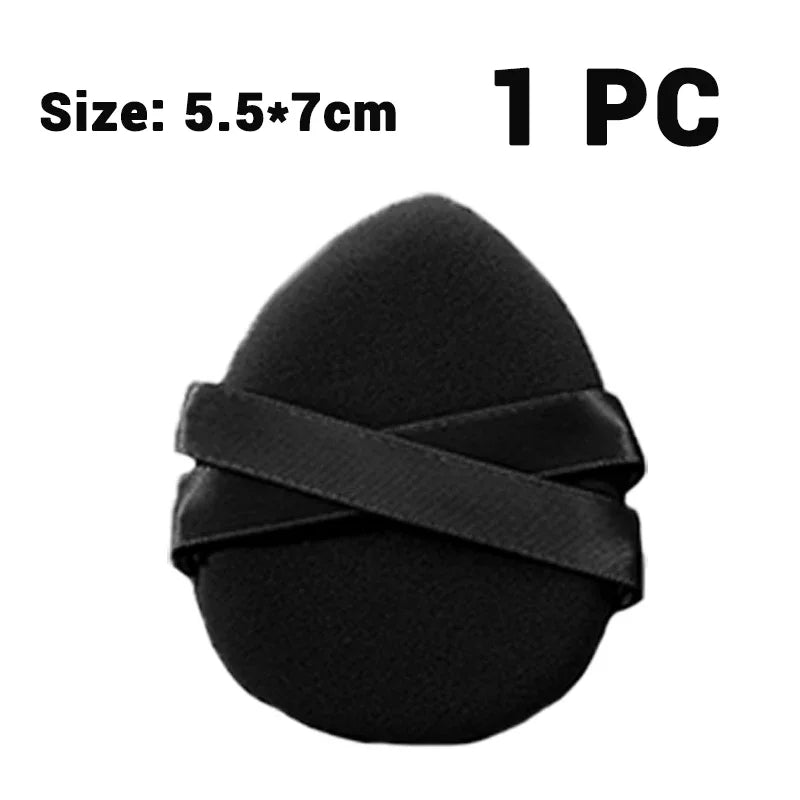 30Pcs Thickened Double Ribbon Wet Dry Dual-use Makeup Puff Black Skin Color Teardrop Shape Powder Puffs Foundation Cosmetic Tool