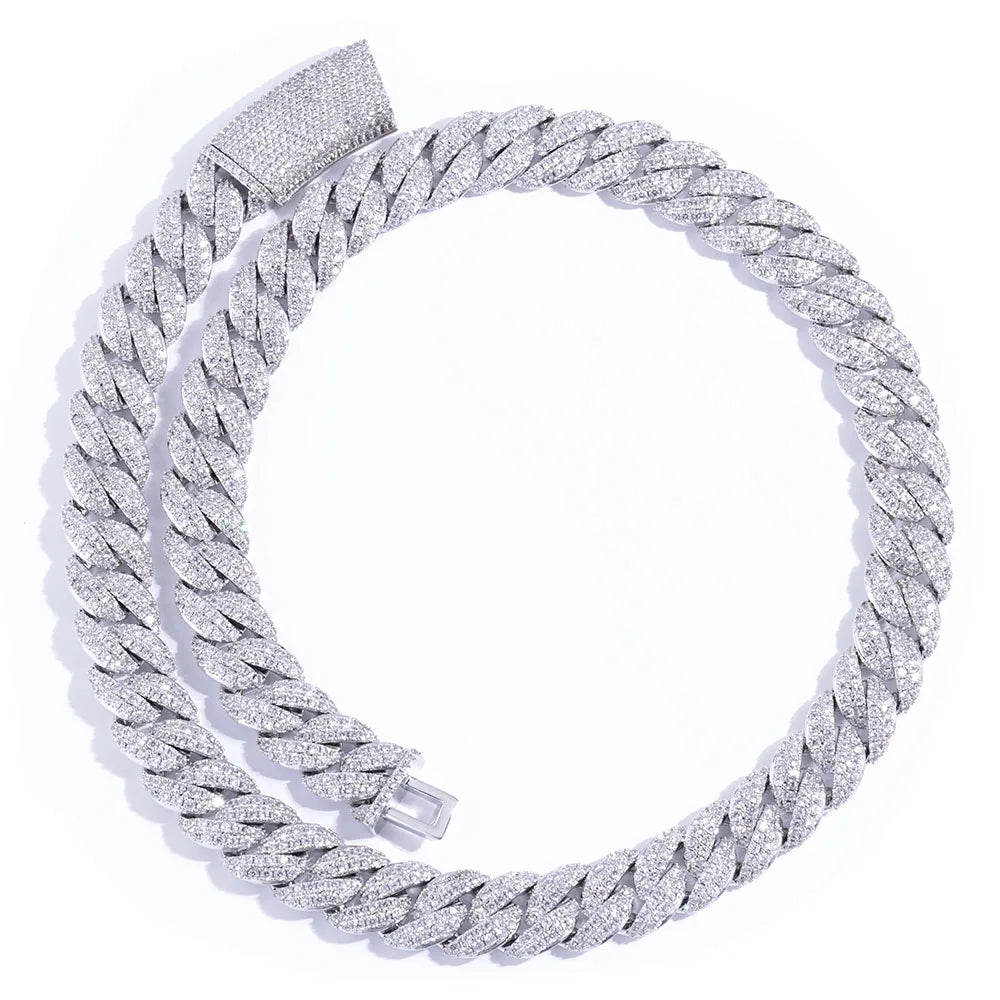 13mm Cuban Link Chain Necklaces Iced Out Miami Cuban Chain for Man Women Iced Out Shiny Inlaid Zircon Hip Hop Jewelry