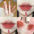 Cherry Pink Mirror Water Lip Gloss Lip Glaze Transparent Glass Lip Oil Waterproof Liquid Lipstick Nude Brown Clear Tint Makeup