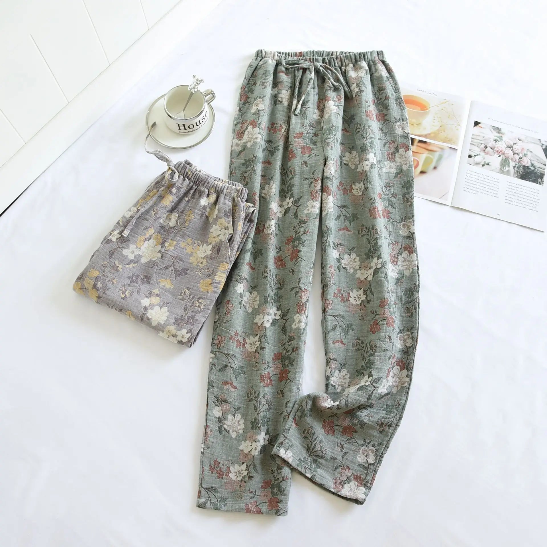 100% Cotton Sleepwear For Sleeping Pant Women Autumn Winter Pajamas Pants Loose Comfortable Homewear Trousers Female Pantalones