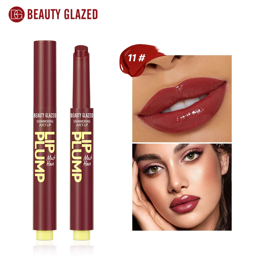 Beauty Glazed 12 Color Shimmering Juicy Lipstick,Shining Lip Plump,Moisturizing Nourishing Women Lip Makeup.Girl's Gift