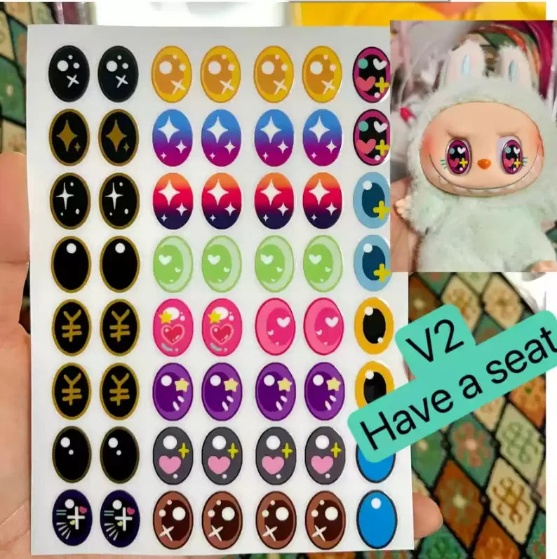 17cm Labubu V1v2 Custom Gorgeous And Exquisite Eye Stickers Eyelash Stickers Vinyl Dolls Makeup Diy Tools Accessories