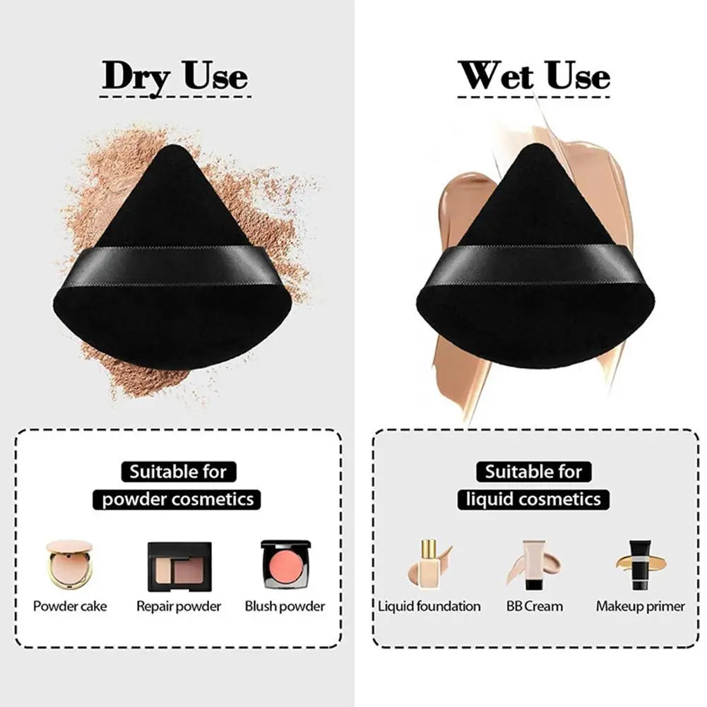 1pcs Washable Velvet Foundation Puff Triangle Powder Puff Soft Makeup Sponge for Face Make Up Eye Contouring Shadow