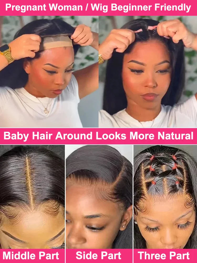 13x4 Body Wave Lace Front Human Hair Wig 200% Water Wave Pre Plucked HD Transparent Lace Wig 5x5 Closure Glueless Wigs For Women