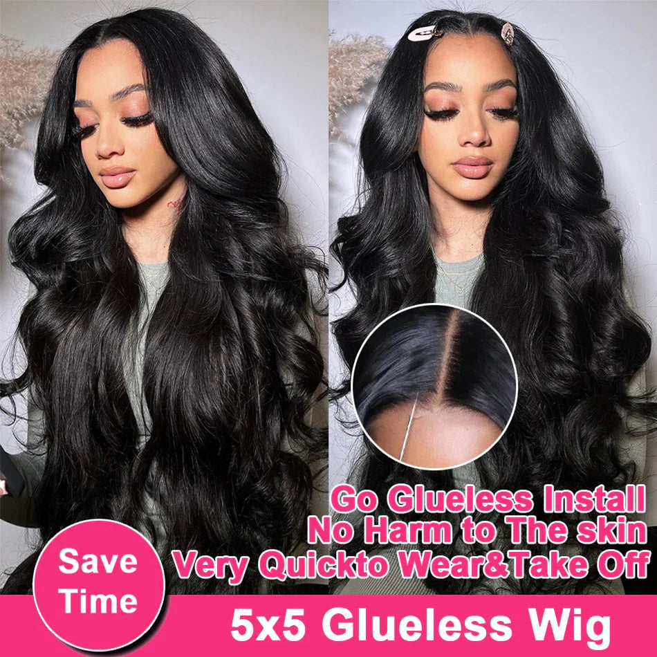 13x4 Body Wave Lace Front Human Hair Wig 200% Water Wave Pre Plucked HD Transparent Lace Wig 5x5 Closure Glueless Wigs For Women
