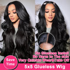 13x4 Body Wave Lace Front Human Hair Wig 200% Water Wave Pre Plucked HD Transparent Lace Wig 5x5 Closure Glueless Wigs For Women