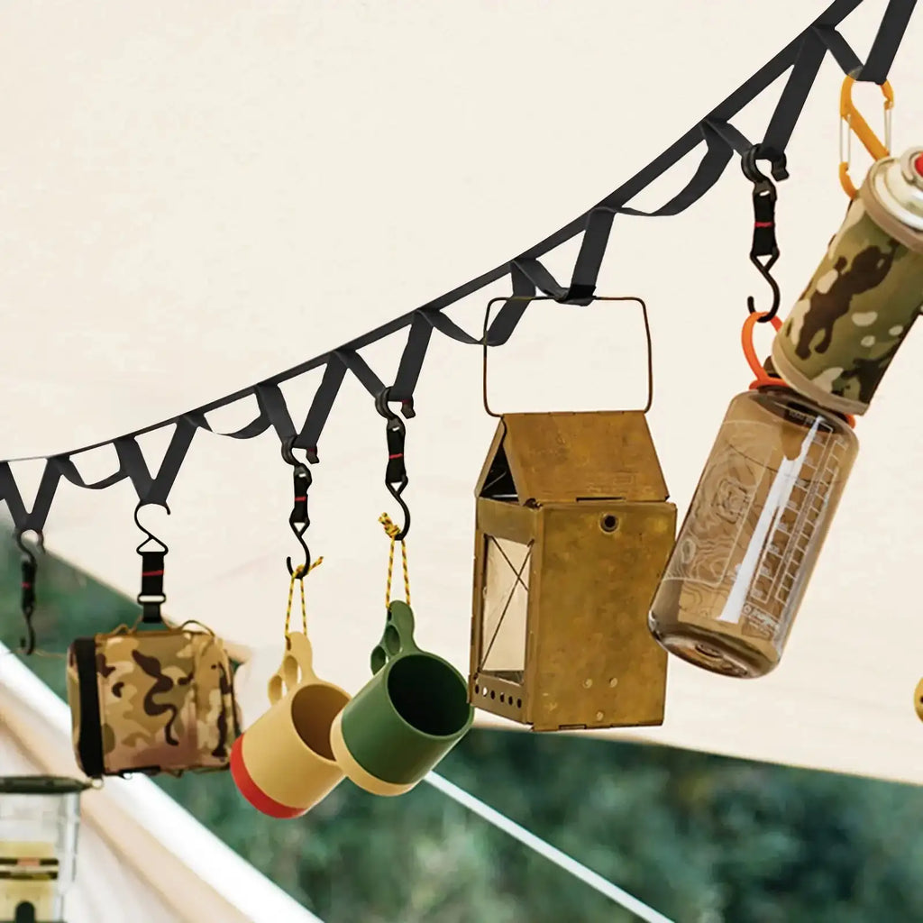 1.8 Outdoor Hanging Rope Portable Lanyard Canopy Hanger Camping Campsite Storage Strap Hiking Tent Accessories Camping Gear
