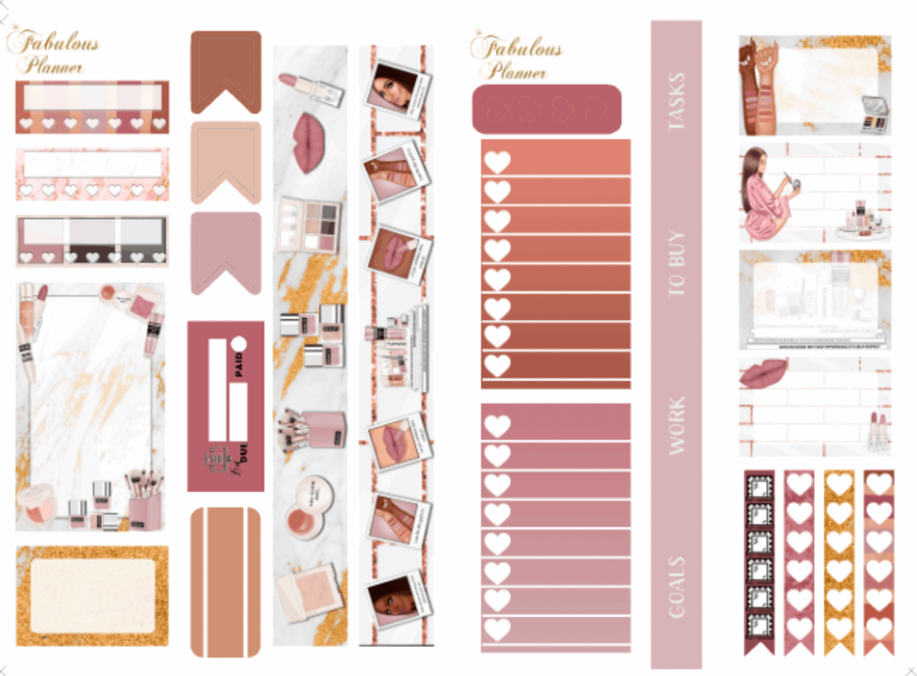 4 Sheets - Wake up and Makeup Stickers Kit