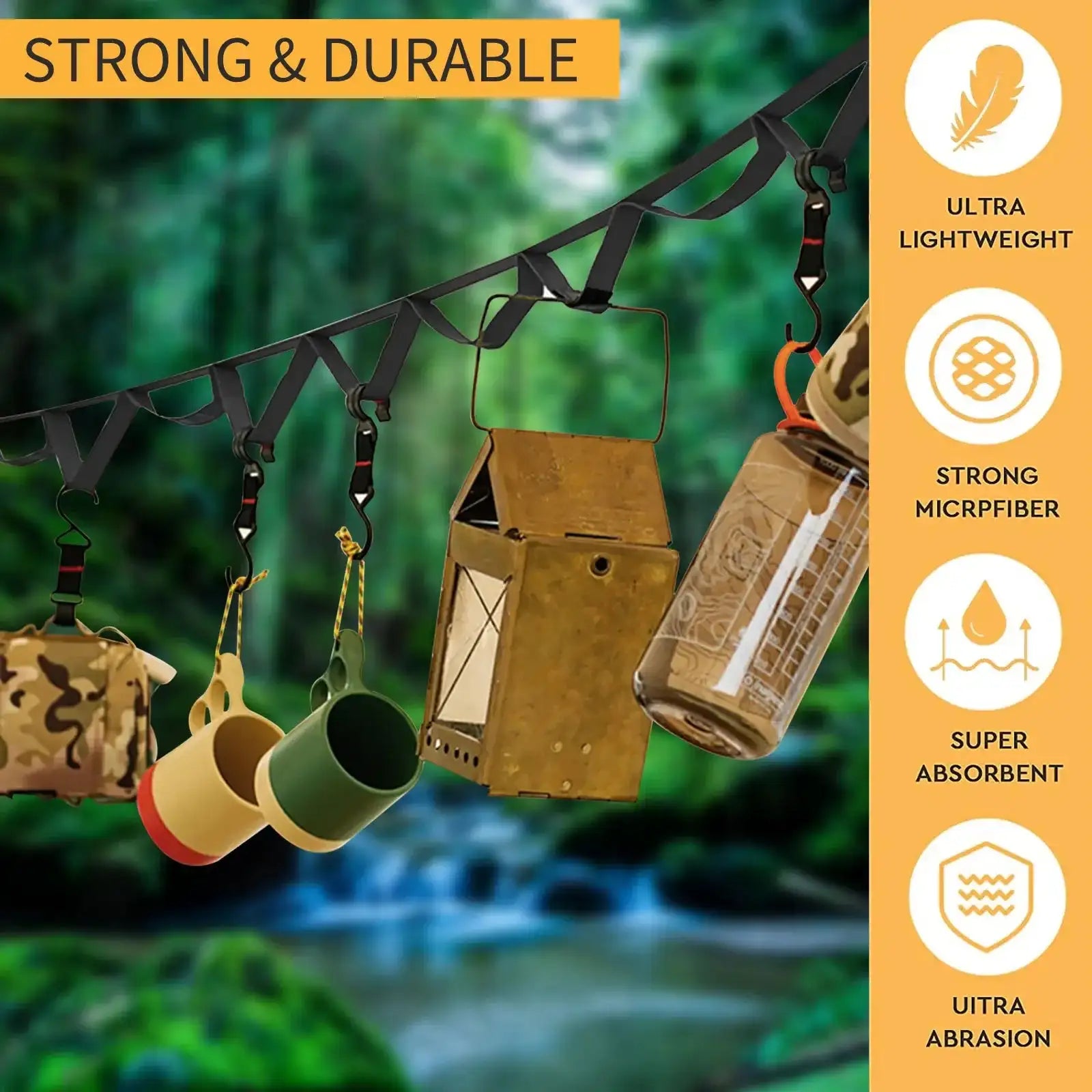 1.8 Outdoor Hanging Rope Portable Lanyard Canopy Hanger Camping Campsite Storage Strap Hiking Tent Accessories Camping Gear