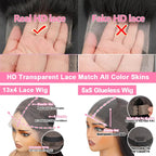 13x4 Body Wave Lace Front Human Hair Wig 200% Water Wave Pre Plucked HD Transparent Lace Wig 5x5 Closure Glueless Wigs For Women