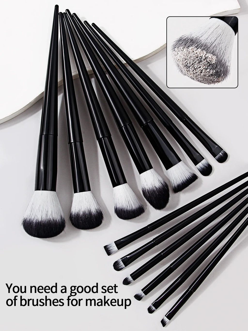 20pcs Makeup Brushe set Premium Synthetic Powder Foundation brush +Sparkling storage bucket and 6 makeup sponge powder puffs