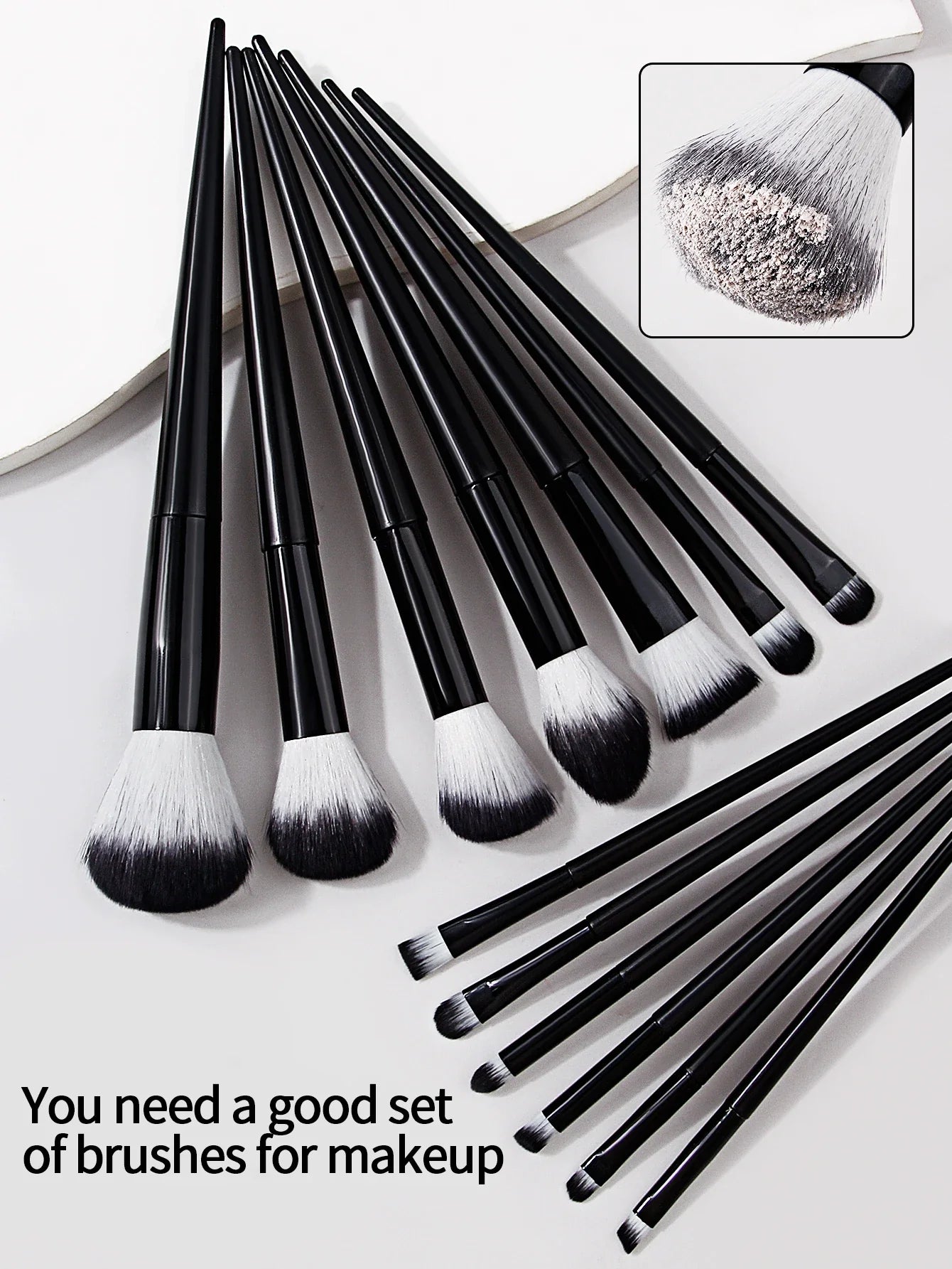 20pcs Makeup Brushe set Premium Synthetic Powder Foundation brush +Sparkling storage bucket and 6 makeup sponge powder puffs