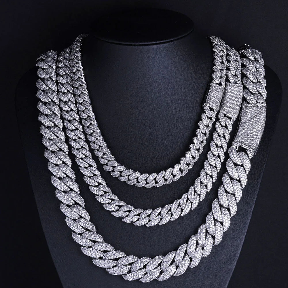 13mm Cuban Link Chain Necklaces Iced Out Miami Cuban Chain for Man Women Iced Out Shiny Inlaid Zircon Hip Hop Jewelry