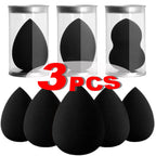 Black Makeup Sponge Eggs Soft Powder Beauty Egg Foundation Sponges Liquid Cream Cosmetics Puff Wet and Dry Use Makeup Tool Women