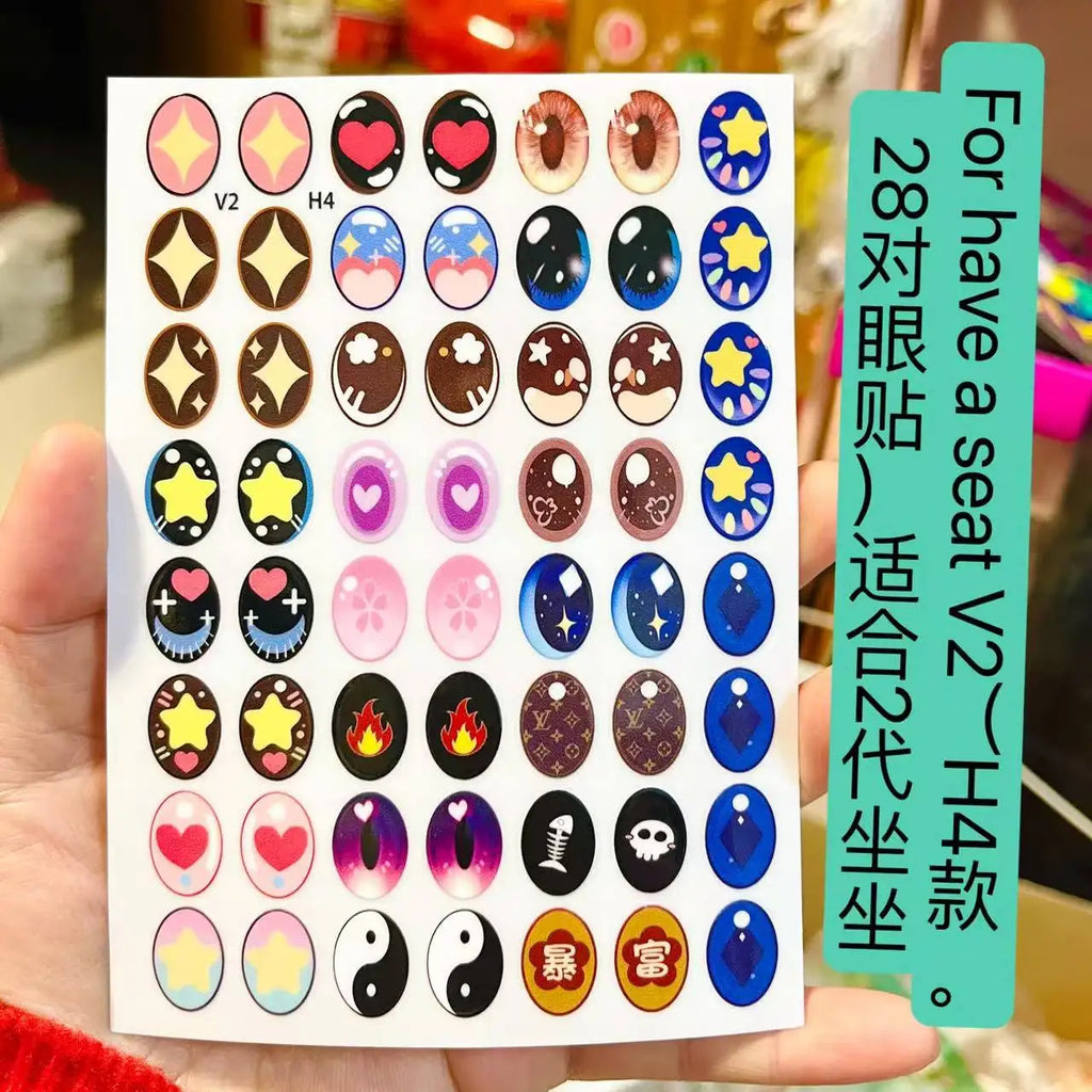 17cm Labubu Color Metal Bracelet Labubu Exquisite Eye Makeup Stickers Eyelash Stickers Vinyl Doll Diy Accessories