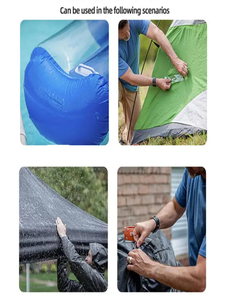 10pcs Transparent Waterproof Self Adhesive Sticker Cloth Patches Camping Awning Tent Water Toys Swimming Ring Repair Tape