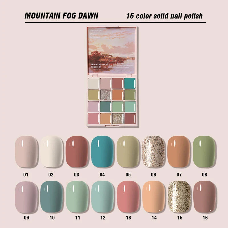 16 Color Cream Nail Gel Polish Solid Nail Gel Palette Mud Painting  Nail Art Design Soak Off UV Gel Varnish Gel Lacquer