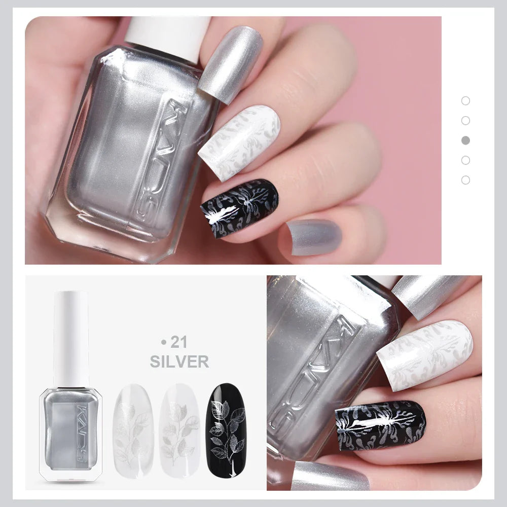 11ml Nail Stamping Polish Gold Silver Colorful Varnishes Lacquers Printing Image Stamp Plate Manicure DIY Salon Stamper Tool