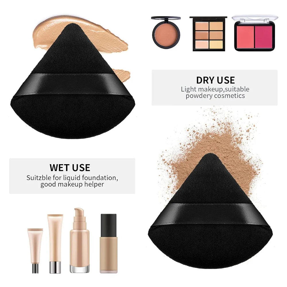 2/3/5/6/12Powder Puff Face Makeup Soft velvet Triangle Powder Puff For Loose Powder Setting Powder Makeup Foundation Beauty Gift