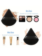 50Pcs Mixing colors randomly Triangle Powder Puff For Loose Powder Liquid Cosmetic Soft Plush Powder Puff Makeup Foundation Puff