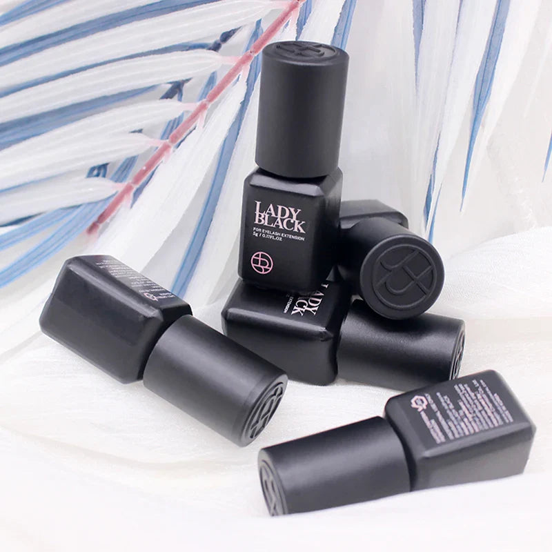 5 Bottles Lady Black Lash Glue Korea Dry Fastest Strongest False Eyelash Extensions Glue 5ml Makeup Tools Professional Adhesive