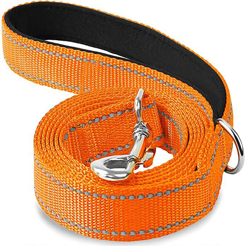 1.2/1.5/1.8M/Night Reflective Pet Towing Rope Collar Nylon Reinforcement Rope Walking Dog Towing Rope Collar Strap Dog Rope