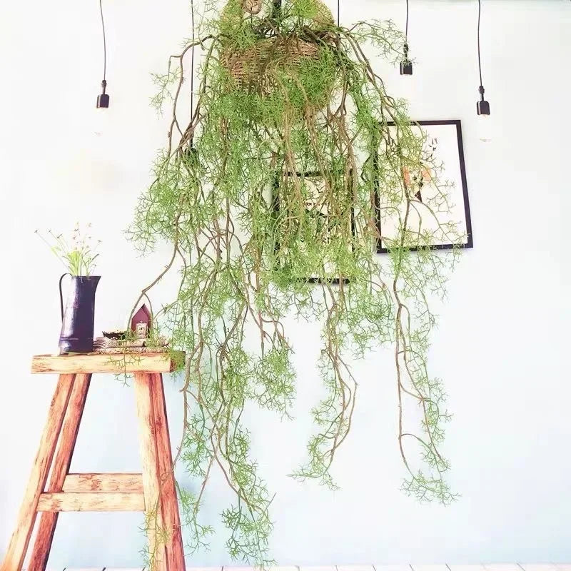 140 cm artificial plant black bone mango vine 1 piece 5 branches home wall hanging ivy green fake flower plant pine needles new