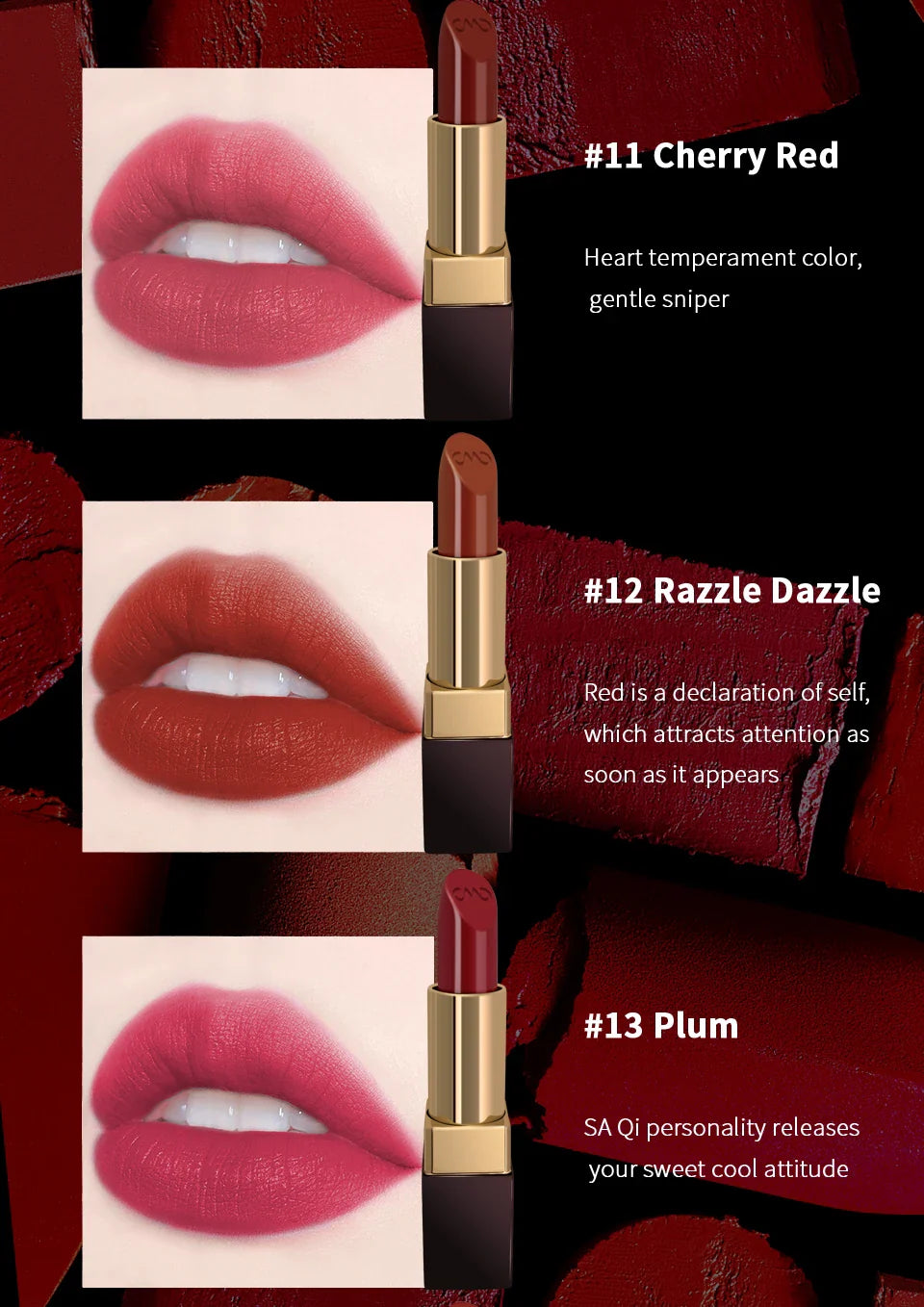 CHARMACY Moisturizing Luxury Lipstick Velvet High Quality Lipsticks Shiny Professional Korean Makeup Cosmetic for Lip Women