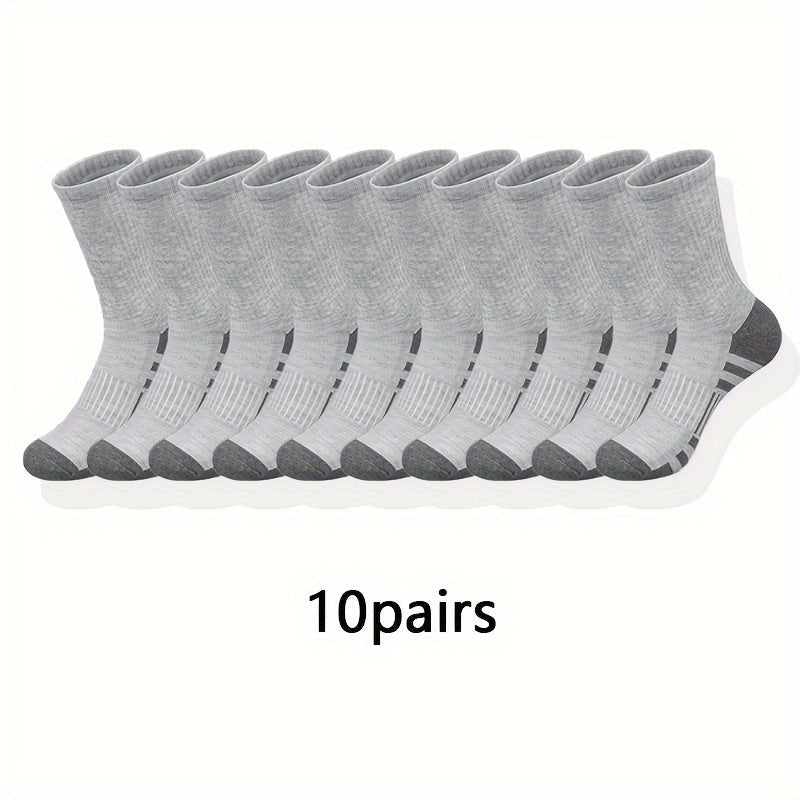 10/20/30 Pairs Of Men's Classic Crew Socks, Breathable Comfy Casual Unisex Socks For Men's Outdoor Wearing All Seasons Wearing