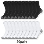 10/20/30 Pairs Of Men's Classic Crew Socks, Breathable Comfy Casual Unisex Socks For Men's Outdoor Wearing All Seasons Wearing