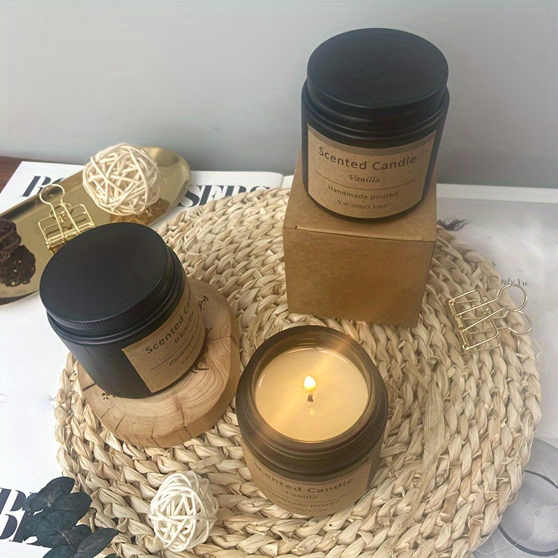 12-Pack Scented Candle Set, 100g (3.53oz) Home Smokeless Candle, 30 Hours Burning Time, Home Aromatherapy, Black Glass Gift Box Set, Wedding, Birthday, Halloween, Thanksgiving, Christmas, Mom, Friend, Wife, Sister, Women's Ho