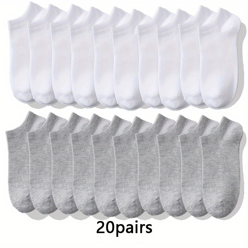 10/20/30 pairs Men's 10/20/30 Pairs Compression Sports Socks, Sweat-Wicking, Anti-Odor, Non-Slip for Running, Basketball, Fitness