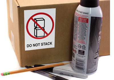 3" x 4" Imprinted "Do Not Stack" Shipping & Handling Warning Square Labels