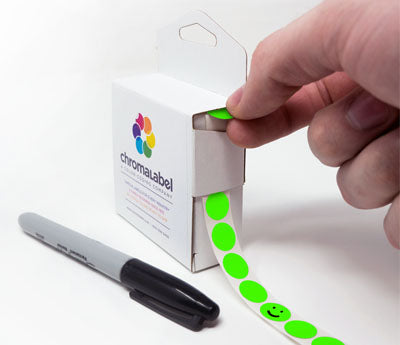 1/2" Permanent Round Color-Code Dot Variety Kit (Fluorescent), Inventory Labels: 6,000/Kit